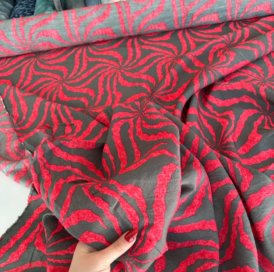 Ayrobin Kumaş (Tensel/Modal Kumaş) Bordo Yıldız Desen