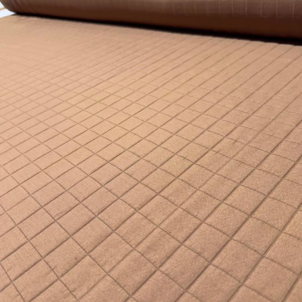 Kapitone Kumaş Çift En Taba Kahverengi Renk