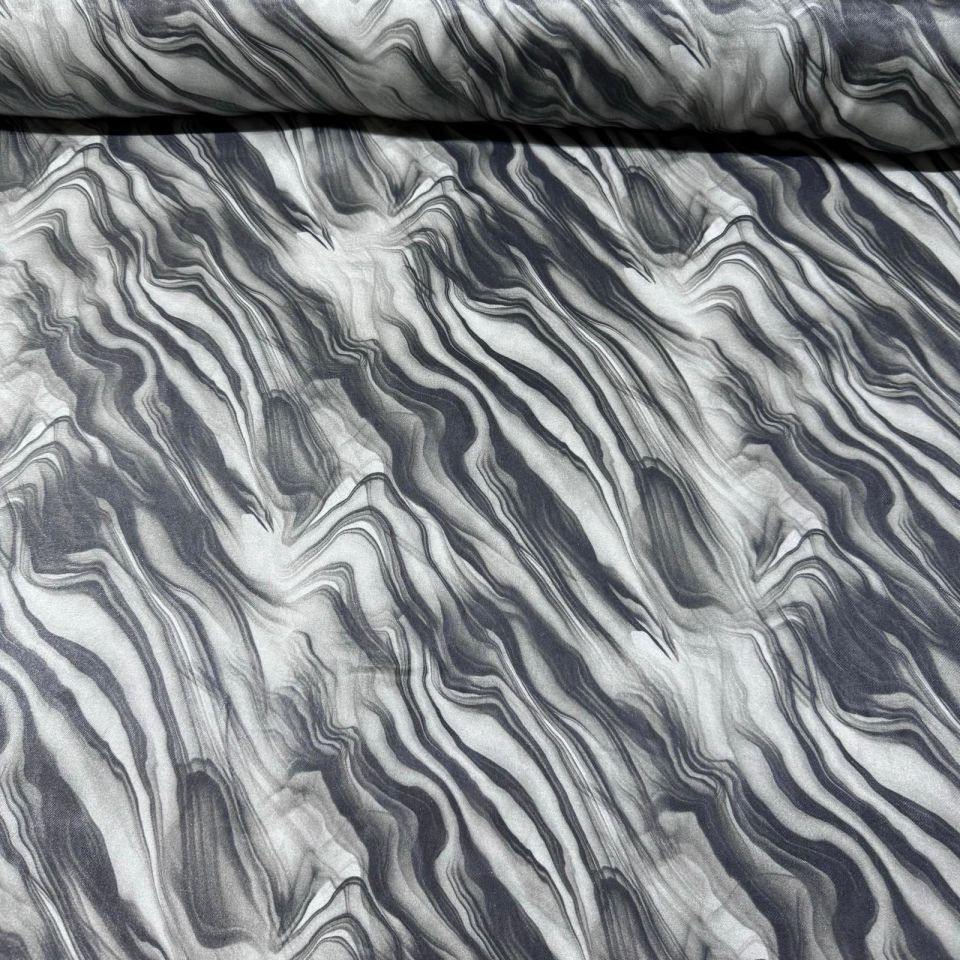 Floş Saten Kumaş Parlak Işıltılı Çift En Gri Zebra Desen