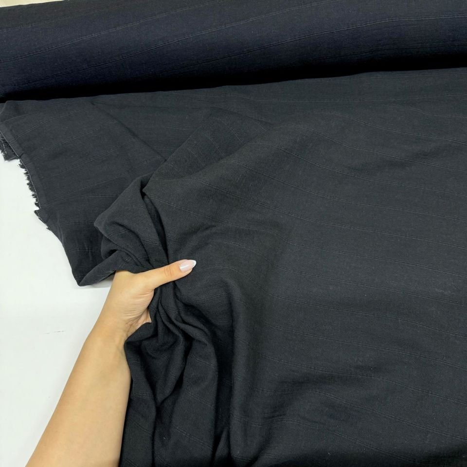 Double Müslin Çift Katlı Siyah Renk En 150 cm %100 Pamuk