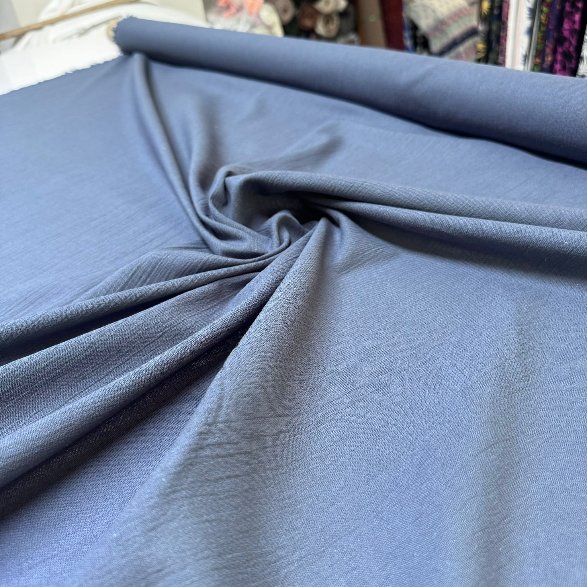 Organik Pamuk Şile Bezi Kumaş Koyu İndigo Renk