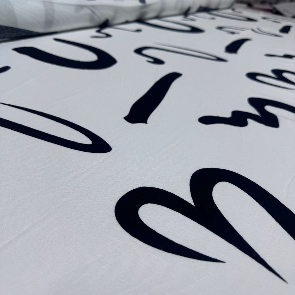 Organik Pamuk Şile Bezi Kumaş %100 Pamuk Siyah Beyaz Desenli