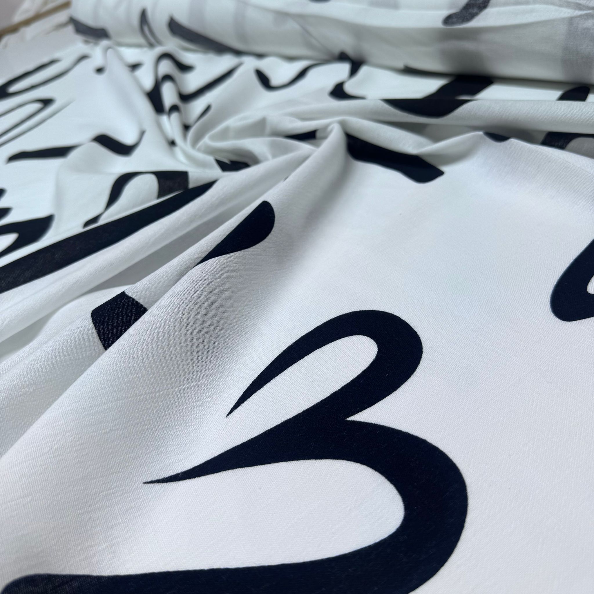 Organik Pamuk Şile Bezi Kumaş %100 Pamuk Siyah Beyaz Desenli