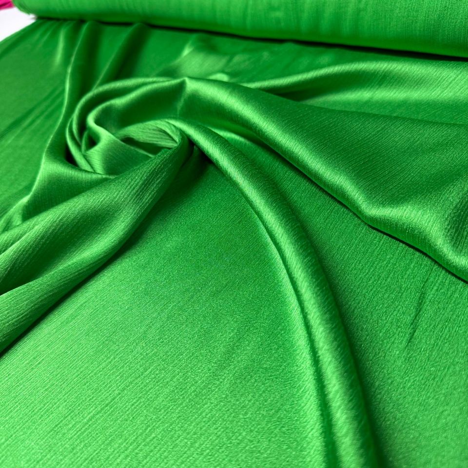 Pamuk Saten Viskon Kumaş Çift En Parlak Canlı Yeşil