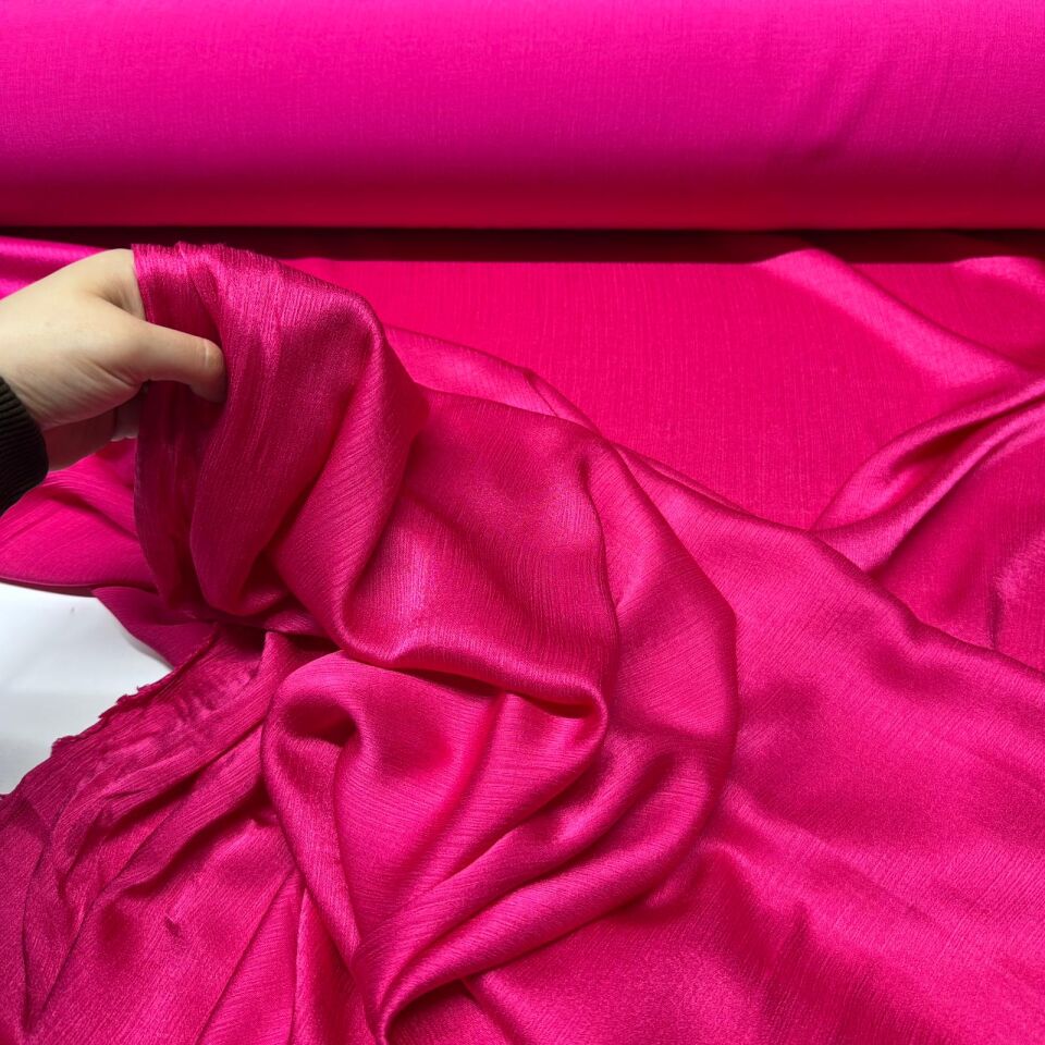 Pamuk Saten Viskon Kumaş Çift En Parlak Şeker Pembe