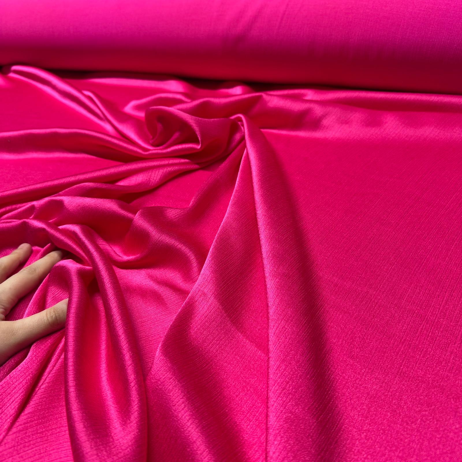 Pamuk Saten Viskon Kumaş Çift En Parlak Şeker Pembe