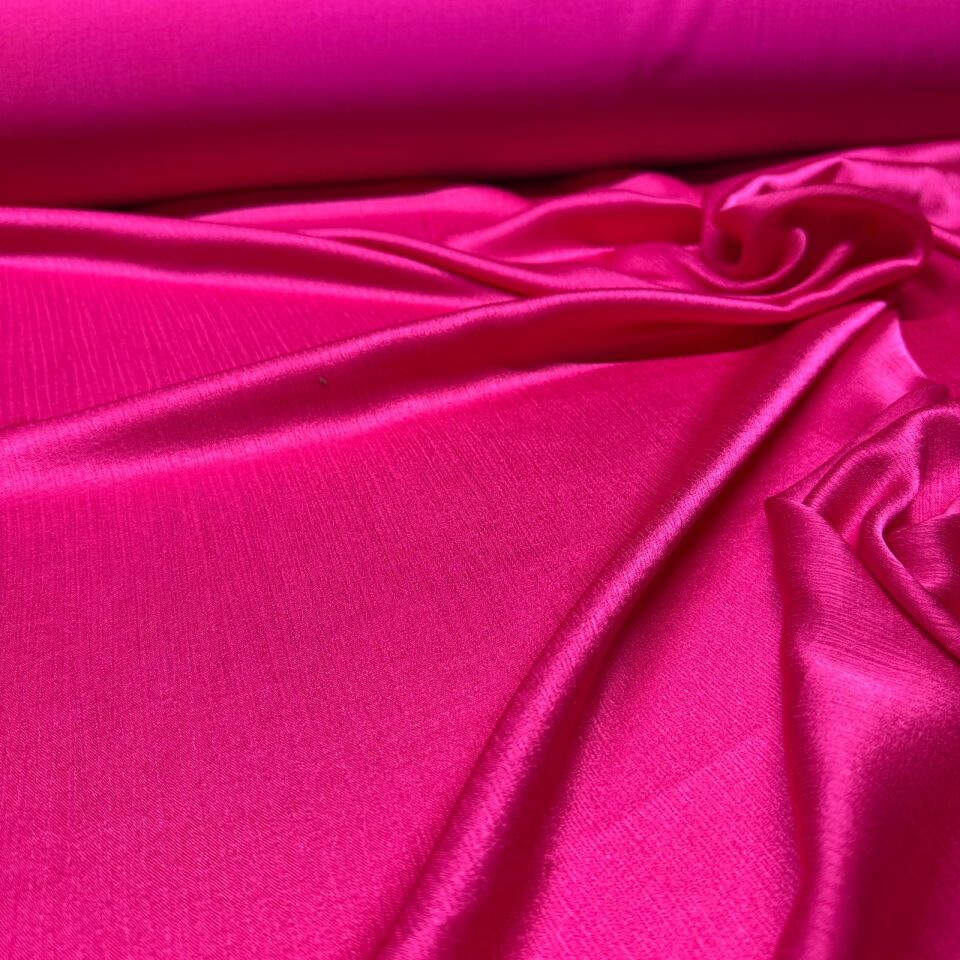 Pamuk Saten Viskon Kumaş Çift En Parlak Şeker Pembe