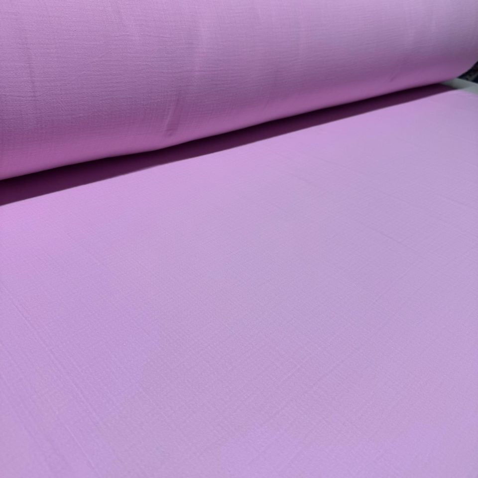 Çift Kat Müslin Kumaş En 150 cm  %100 Pamuk Organik Toz Pembe Renk