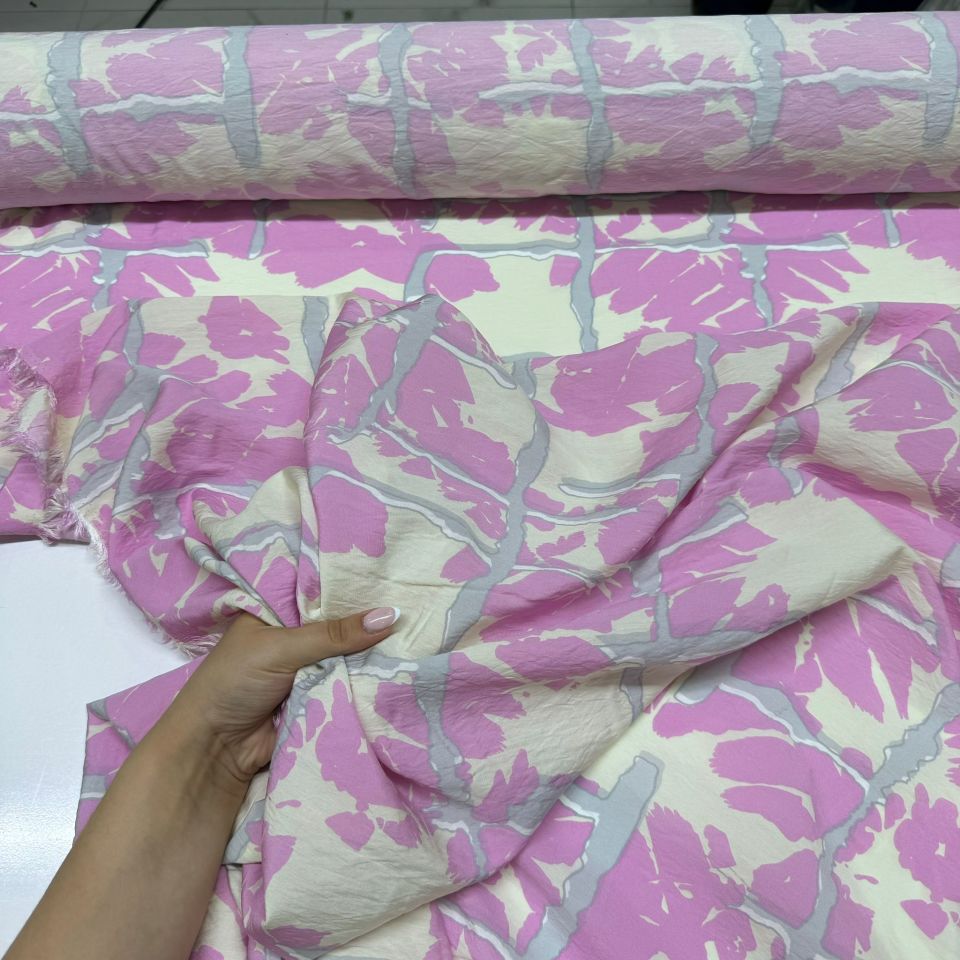 Ayrobin Kumaş Modal Çift En Çok Desenli Kare Batik Pembe Renk