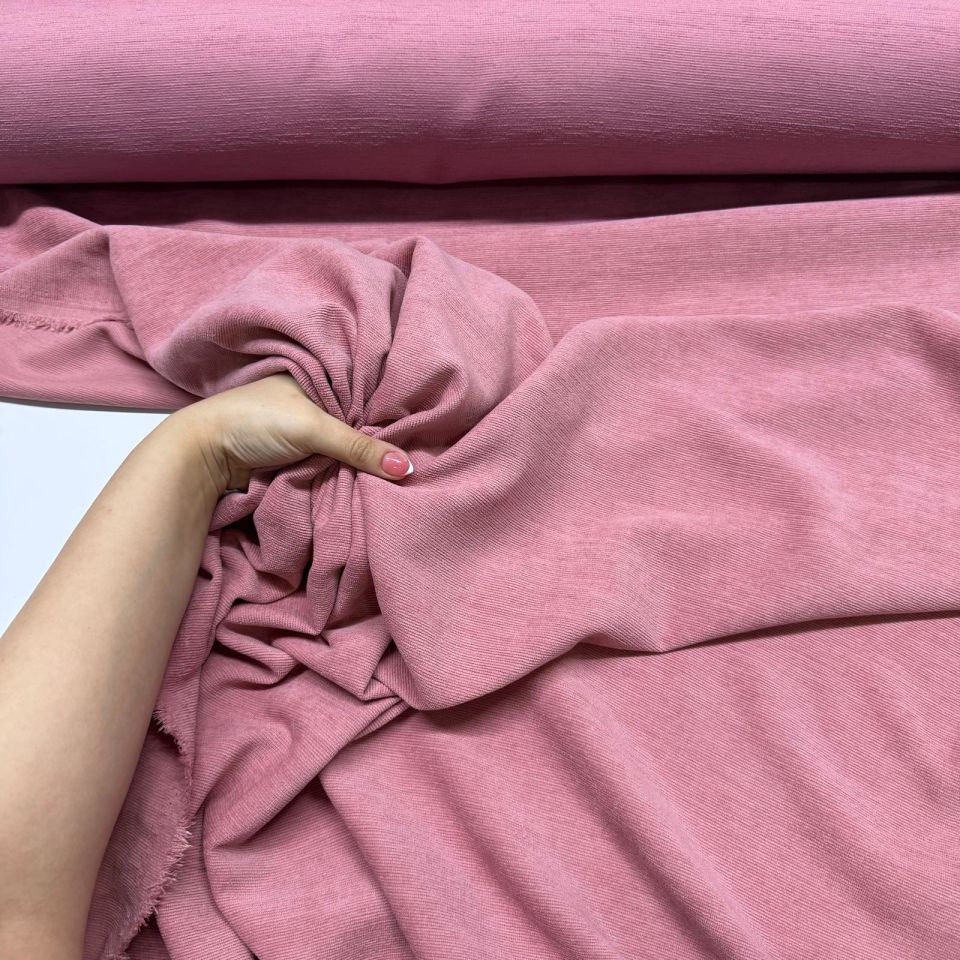 İtalyan Fitilli Kadife Kumaş Çift En Pembe