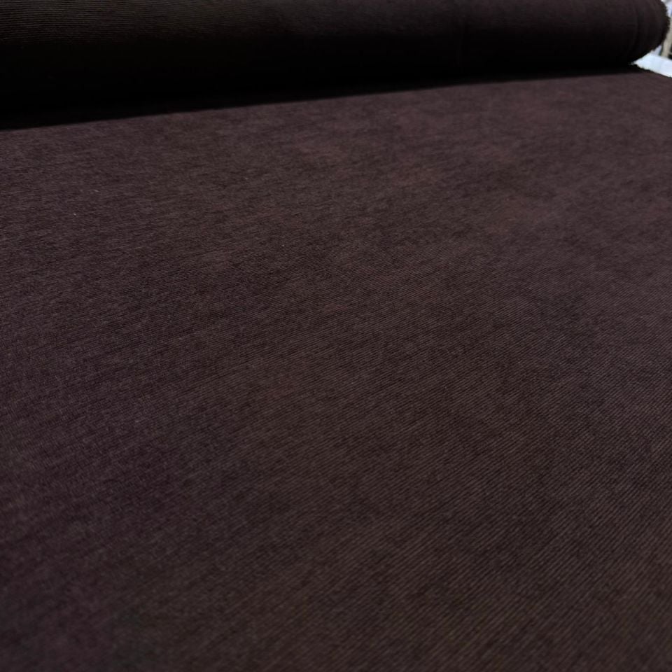 İtalyan Fitilli Kadife Kumaş Çift En Koyu Kahverengi