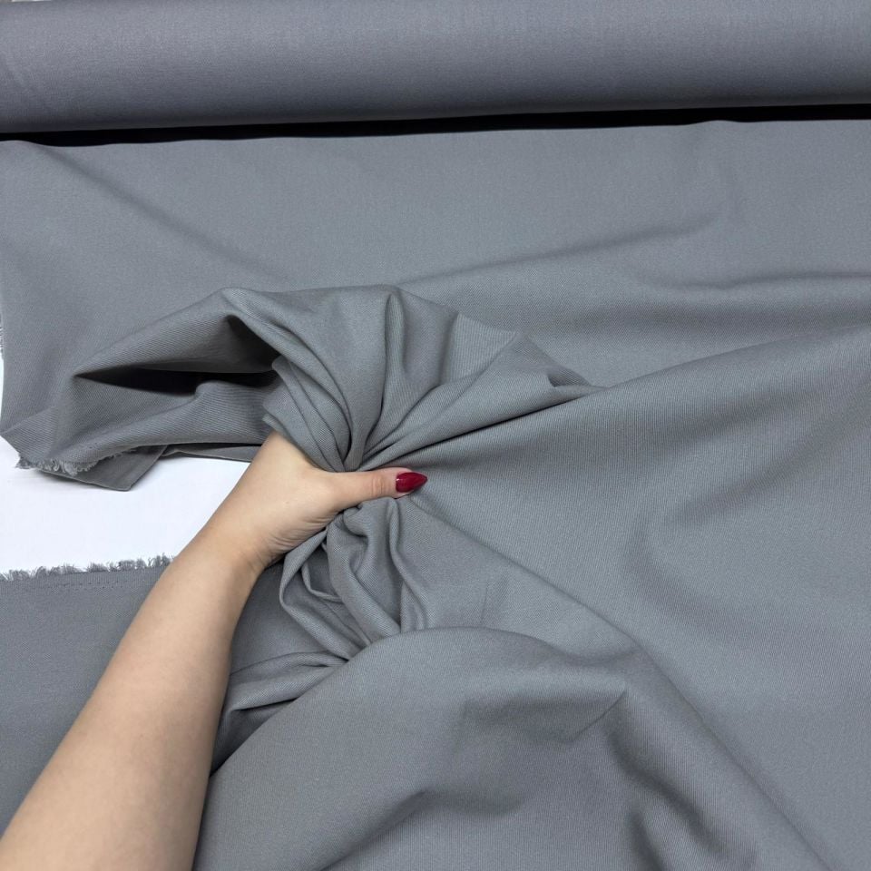 İnce Gabardin Kumaş %100 Pamuk Çift En Antrasit Renk
