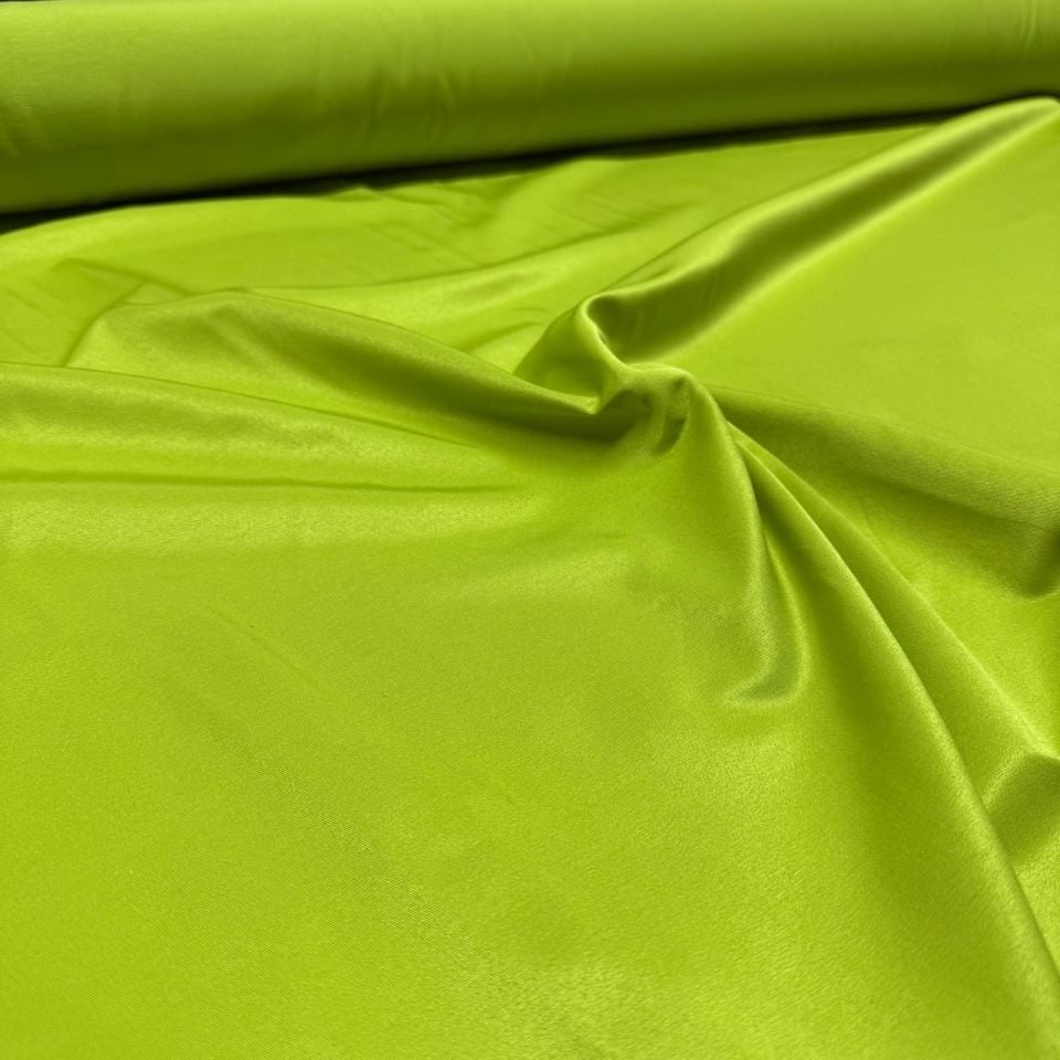 Poplin Kumaş Parlak Yağ Yeşili&Hardal Renk Çift En